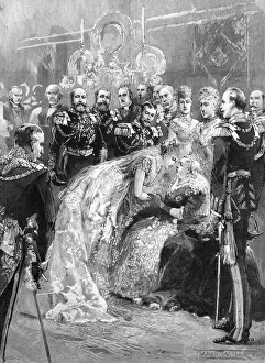 Blessing Prints: Royal wedding 1893 - Queen Victoria congratulates the bride