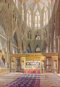 Bowes Prints: Royal Wedding 1923 - the altar at the Abbey