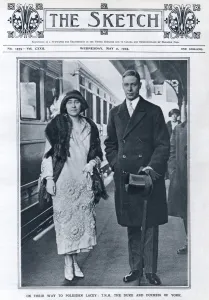 Newly Weds Prints: Royal Wedding 1923 - T. R. H depart on honeymoon