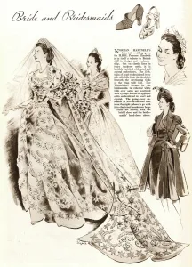 Satin Prints: Royal Wedding 1947 - bride and bridesmaid dresses