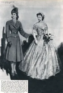 Bonnet Prints: Royal Wedding 1947. Bridesmaid and Going-Away outfit