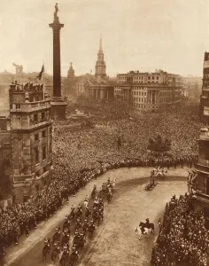 Bride Groom Prints: Royal Wedding 1947 - crowd in Trafalgar Square