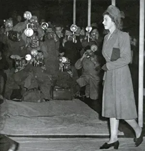 Rehearsal Prints: Royal Wedding 1947. Princess Elizabeth arrives for rehearsal