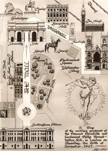 Whitehall Prints: Royal Wedding 1947 - Processional Route