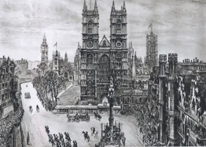 Pageantry Prints: Royal Wedding 1947. The Scene at Westminster