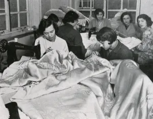Needlework Prints: Royal Wedding Presents - satin blankets