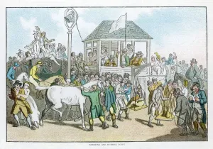 Jockeys Prints: Rubbing down the Horses