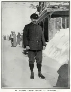 Mar17 Prints: Rudyard Kipling skating at Engelberg
