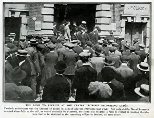 Keen Prints: Rush to recruit, Central London Recruiting Depot, WW1