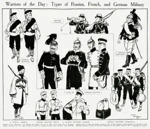 European Prints: Russian, French and German military, WW1