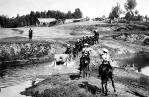 Stream Prints: A Russian gun team crossing a stream in Galicia