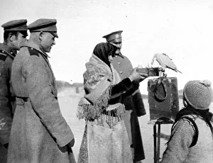 Seeking Prints: Russian soldiers seeking to know the future: A Gispys parakeet telling the mens fortunes