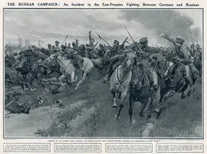 Cavalry Prints: Russians fighting Germans 1914, World War One