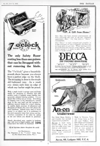 Underwear Prints: Safety razor advert, Decca ad, An-on underwear ad