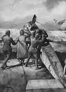 Clark Prints: Saluting the Vanquished Foe, WW1 in the air by C Clark