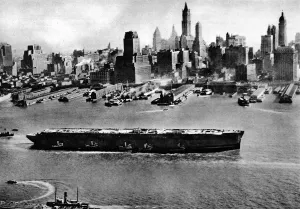 May Prints: Salvaged Luxury Liner Normandie, New York Harbour, Novembe