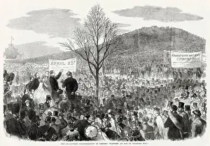 Ceremony Prints: Samuel Phelps planting the young oak tree at the foot of Primrose Hill