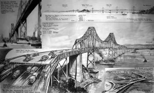 Trains Prints: San Fansisco - Oakland Bay Bridge