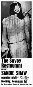 1965 Prints: Sandie Shaw performing at the Savoy Restaurant
