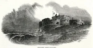 1850s Prints: Sandown Castle, Kent 1853