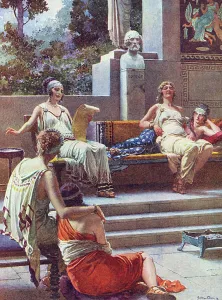 Matania Prints: Sappho - House of Muses