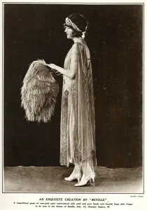 Satin Prints: Satin gown by Reville