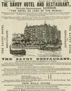 Hotels Prints: Savoy Hotel Advert
