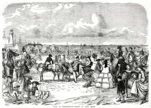 1850s Prints: Part of Scarborough, drawn by John Leech 1857