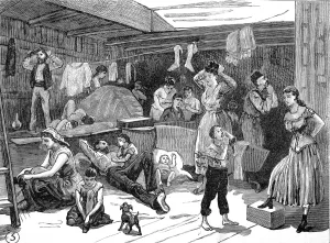 December Prints: Scene on board the Refugee Ship North Britain, 1882
