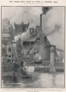 Disasters Prints: Scene of mine disaster at Wellington Pit