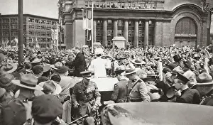 Crowd Prints: The scene after King George VI had unveiled the Canadian National War Memorial in Ottawa