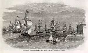 1861 Prints: A scene in the Mersey on the termination of the late gale showing vessels outward bound