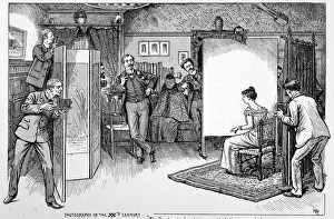 Subject Prints: Scene in a photographers studio, example of portrait making