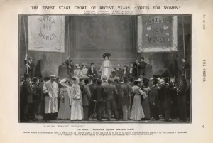 Trafalgar Prints: Scene from stage play, Votes for Women, 1907