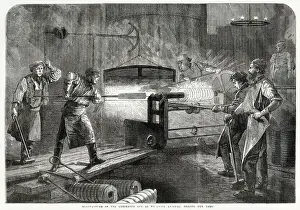 Fire Prints: Scene in Woolwich Arsenal, London showing an armstrong gun being made