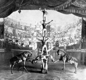 Troupe Prints: The Schaffer Troupe perform their Pedestal Act, 1898