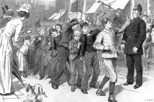 Edinburgh Prints: The School Childrens Strike, 1889