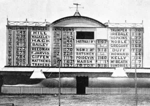 Centuries Prints: Score-board at the Sydney Cricket Ground, 1901