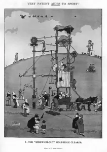Hole Prints: The Screw Em Out golf hole cleaner by Heath Robinson