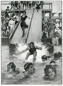 Watering Prints: Sea bathing at an American watering place 1901