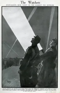 Beam Prints: Searchlights near Nancy, France, WW1