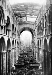 20th Prints: Selby Abbey, after the fire of October 1906