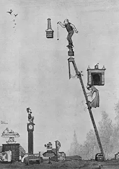 Housing Prints: Self-Help in War Time by Heath Robinson Building a Bungalow
