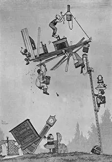 Crazy Prints: Self-Help in War Time by Heath Robinson Building a Bungalow