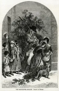 Paris Prints: Selling mistletoe in streets 1854