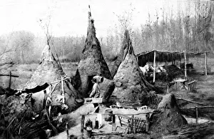 Line Prints: A Senegalese Village built by French artillerymen behind the fighting line