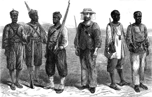 Central Prints: Sentries of the different lines of troops in Camp at Prahsu