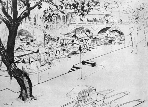 Canton Prints: Shameen bridge, Canton, China, 1914