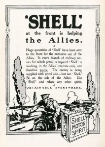 Advertisements Prints: Shell at the Front advertisement, 1914