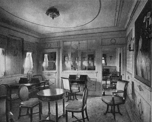 Décor Prints: Ship interiors: the writing room of the Amerika, 1905